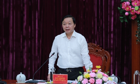 Phó Thủ tướng phát biểu kết luận buổi làm việc - Ảnh: VGP/Minh Khôi.