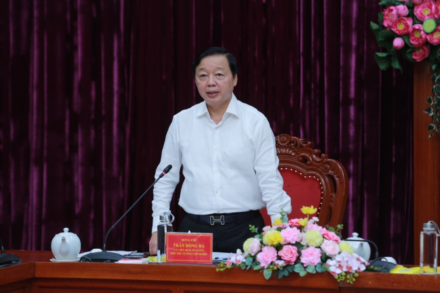 Phó Thủ tướng phát biểu kết luận buổi làm việc - Ảnh: VGP/Minh Khôi.