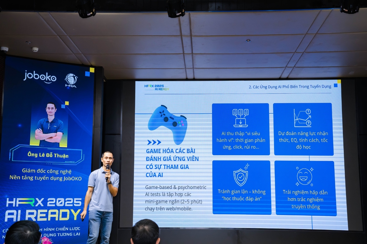 Theo ông Thuận, nhiều doanh nghiệp Việt hiện vẫn ở trong giai đoạn đầu của quá trình chuyển đổi số, ứng dụng AI vào tuyển dụng