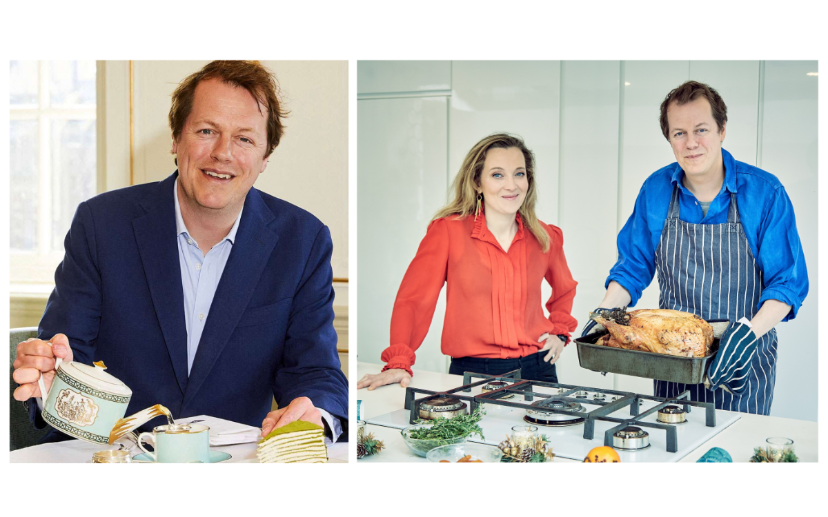 Tom Parker Bowles trong một buổi trà chiều và tham gia show truyền hình về ẩm thực. Ảnh: News Licensing.