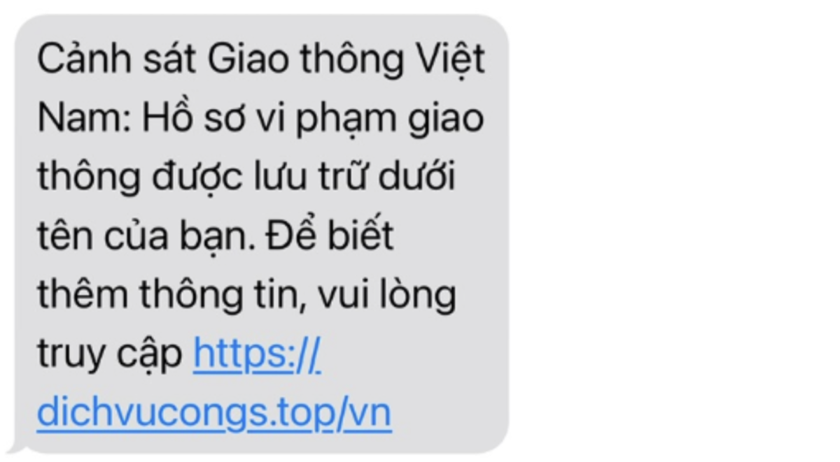Hình ảnh tin nhắn lừa đảo.