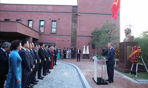 Tổng Bí thư Tô Lâm dự Lễ Khánh thành tượng Chủ tịch Hồ Chí Minh tại Hàn Quốc