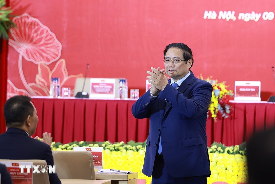 Thủ tướng Chính phủ Phạm Minh Chính dự Đại hội Đảng bộ Tập đoàn Điện lực Việt Nam (EVN) lần thứ IV, nhiệm kỳ 2025-2030. Ảnh: TTXVN