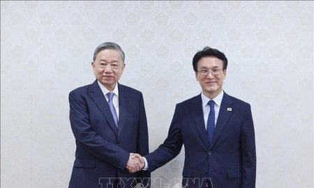 Tổng Bí thư Tô Lâm hội kiến Thủ tướng Hàn Quốc Kim Min Seok