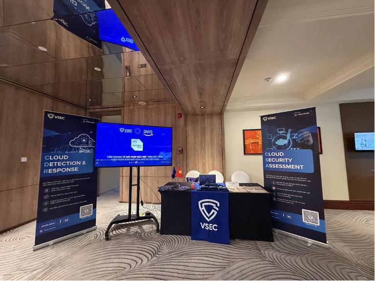 VSEC booth at AWS Security Workshop event