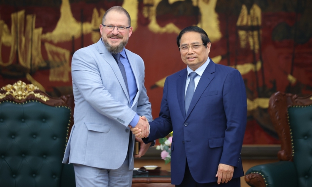Thủ tướng Phạm Minh Chính tiếp ông Cristiano Amon, Chủ tịch kiêm Tổng Giám đốc điều hành tập đoàn Qualcomm - Ảnh: VGP.