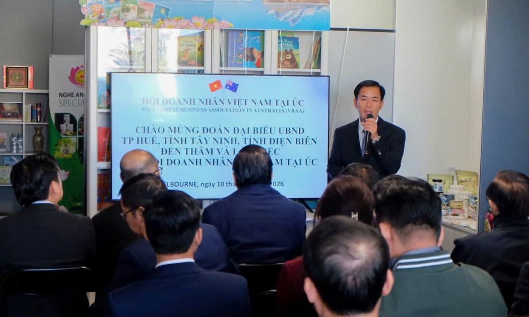 Chủ tịch UBND thành phố Huế làm việc với Hội Doanh nhân Việt Nam tại Úc (VBAA) và các doanh nghiệp bang Victoria.