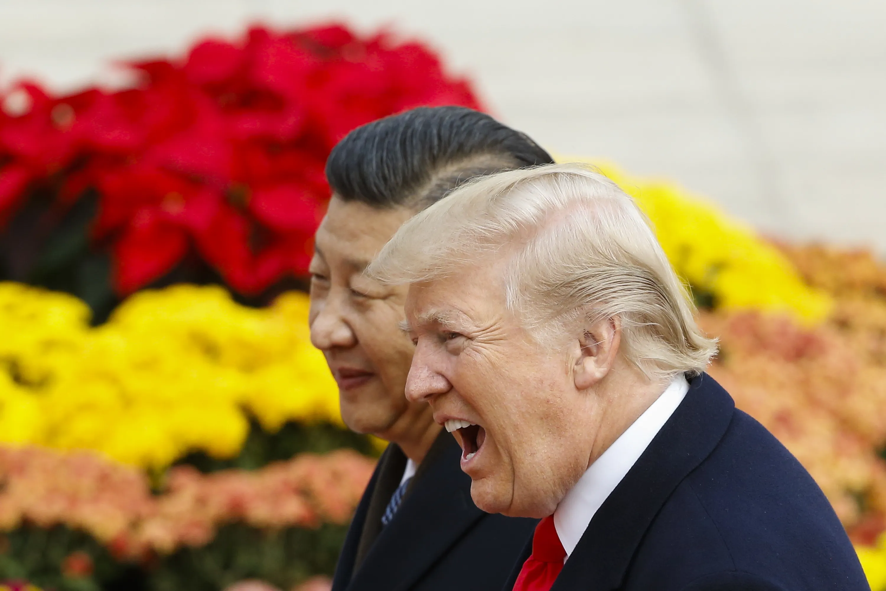 Chủ tịch Trung Quốc Tập Cận Bình và Tổng thống Mỹ Donald Trump trong cuộc gặp ở Bắc Kinh năm 2017 - Ảnh: Bloomberg.