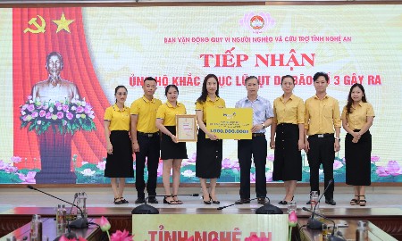 PVcomBank hỗ trợ nhân dân Nghệ An 1 tỷ đồng khắc phục hậu quả bão số 3 (bão Wipha)