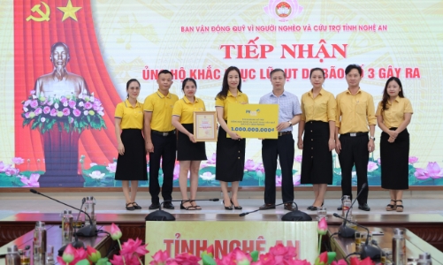 PVcomBank hỗ trợ nhân dân Nghệ An 1 tỷ đồng khắc phục hậu quả bão số 3 (bão Wipha)