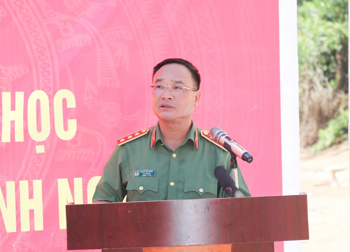 Thượng tướng Phạm Thế Tùng - Thứ trưởng Bộ Công an phát biểu tại Lễ phát động