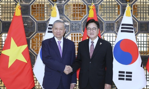 Tổng Bí thư Tô Lâm hội kiến lãnh đạo Quốc hội Hàn Quốc, mở rộng hợp tác chiến lược
