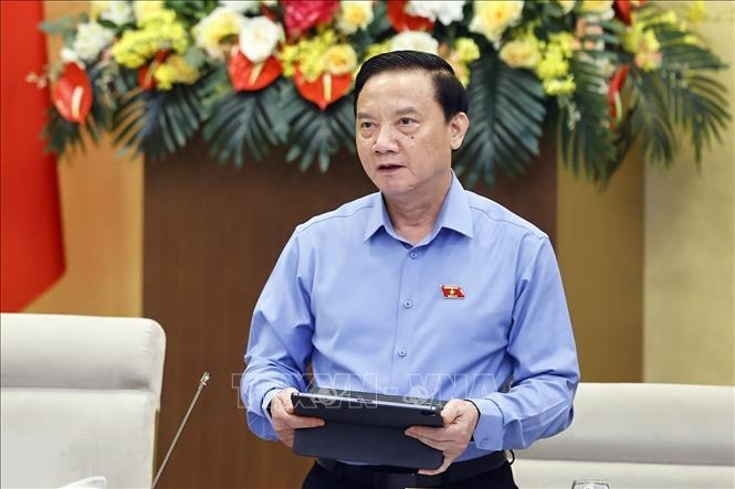 Phó Chủ tịch Quốc hội Nguyễn Khắc Định phát biểu. Ảnh: TTXVN