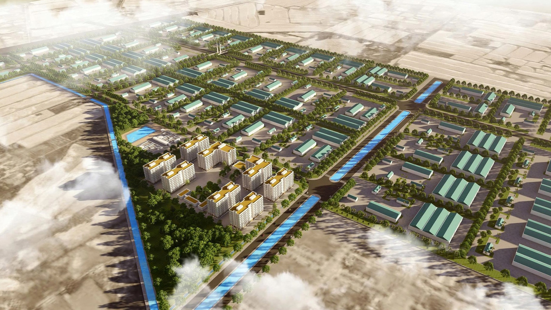 Phối cảnh khu công nghiệp Tân Trường mở rộng.