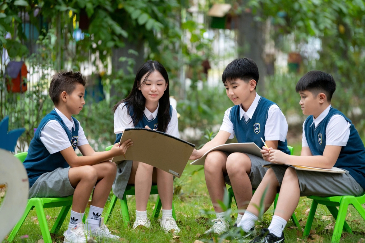 Không gian xanh kích thích tinh thần, hiệu quả học tập cho học sinh.