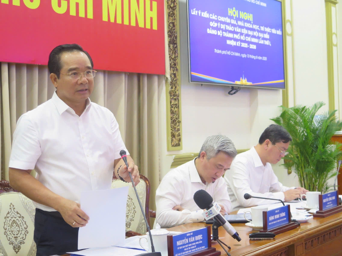 Chủ tịch UBND Thành phố Nguyễn Văn Được phát biểu kết luận tại Hội nghị - Ảnh: Cổng thông tin điện tử TP.HCM.