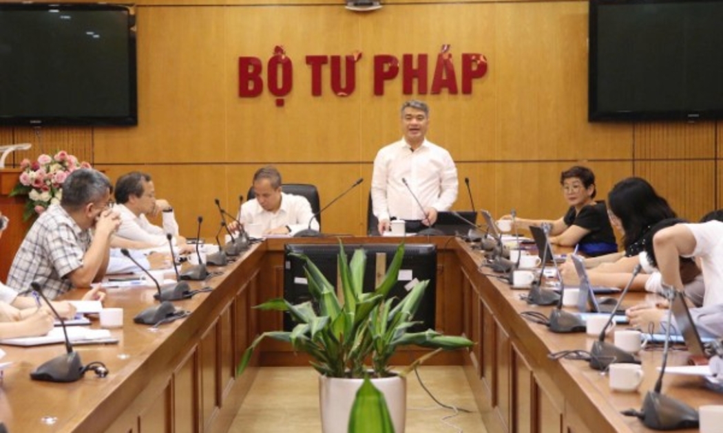 Quang cảnh buổi thẩm định. Ảnh: MOJ.