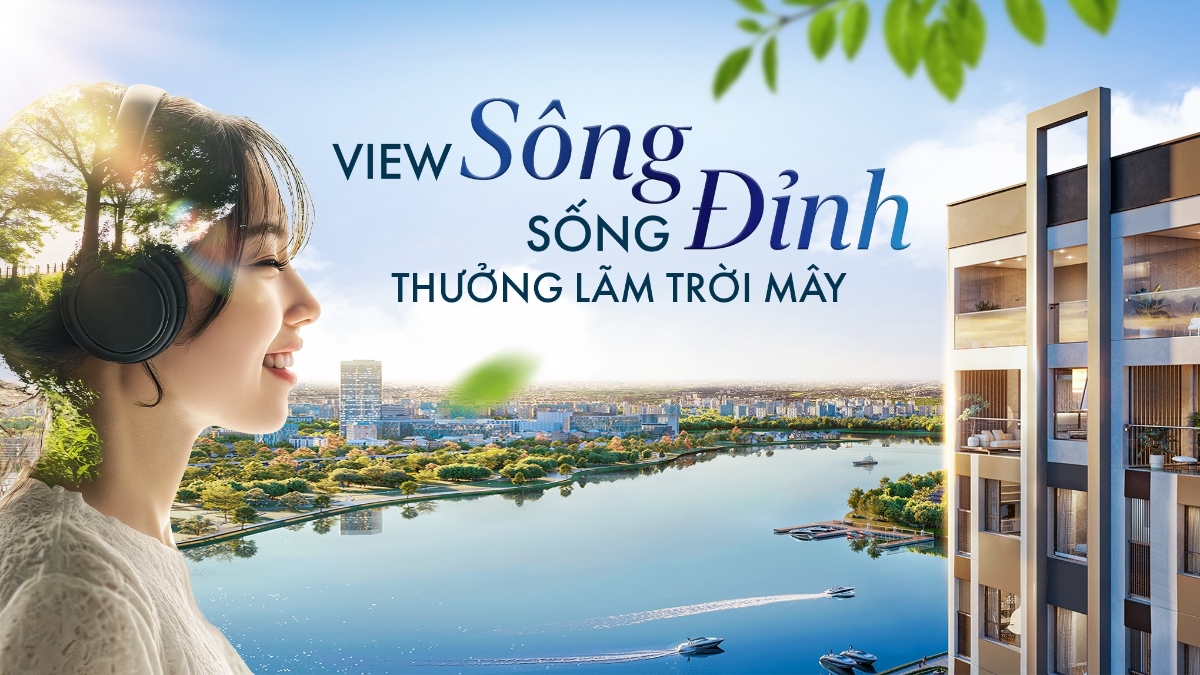 Tận hưởng trọn vẹn khoảnh khắc thư thái bên dòng sông, nơi tầm nhìn mở ra mây trời và làn nước êm đềm.