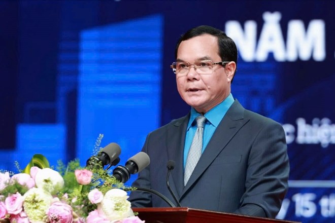 Ông Nguyễn Đình Khang, Chủ tịch Tổng Liên đoàn Lao động Việt Nam. Ảnh: Hải Nguyễn.