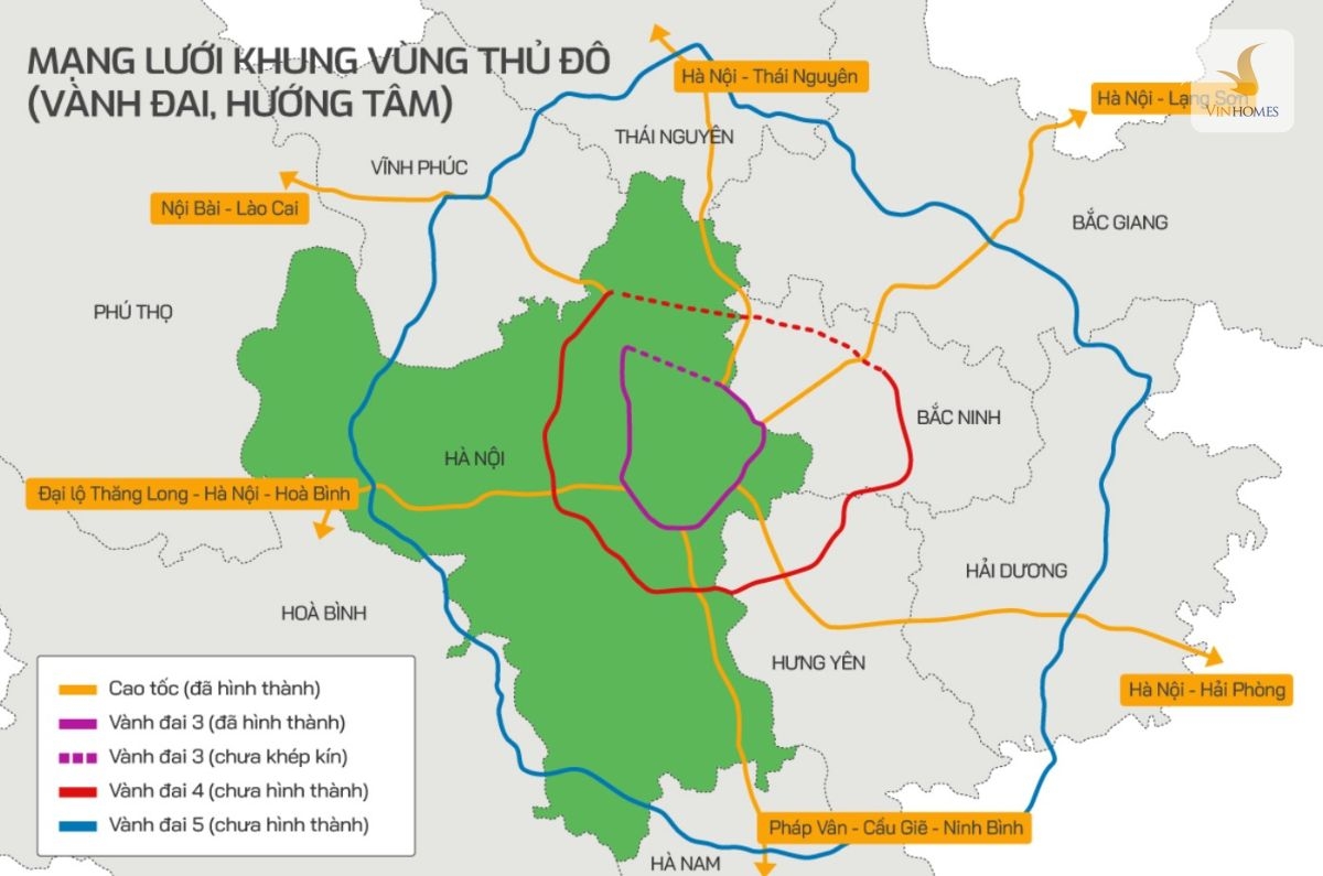 Bản đồ Vành đai 4 Hà Nội.