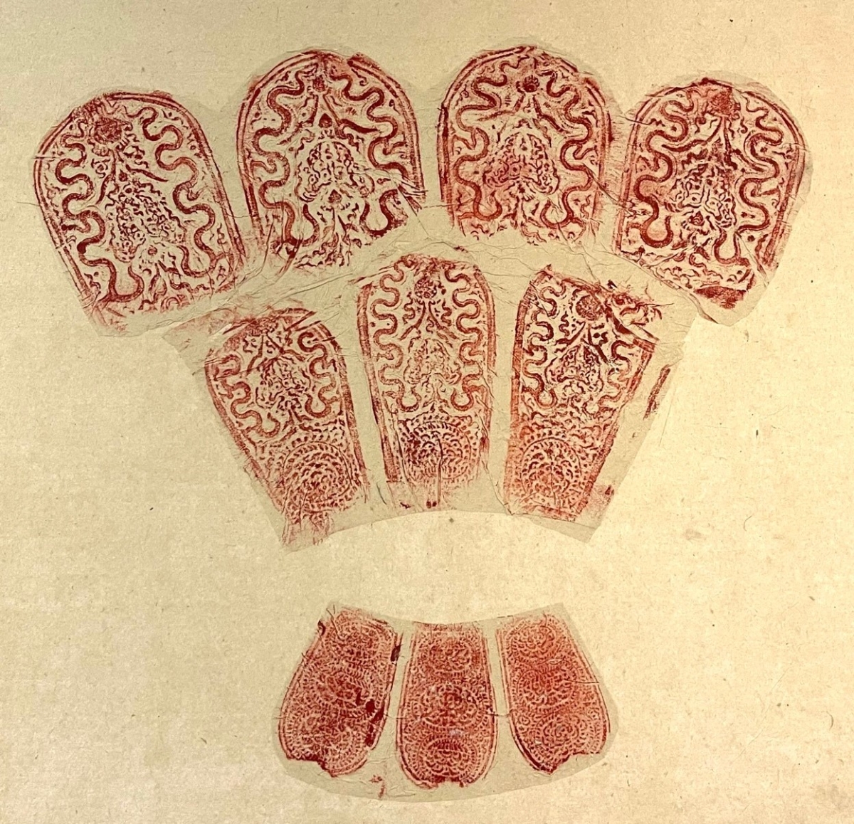 Bản rập trang trí cánh sen bệ tượng Phật chùa Ngô Xá (Nam Định), thế kỷ 12.