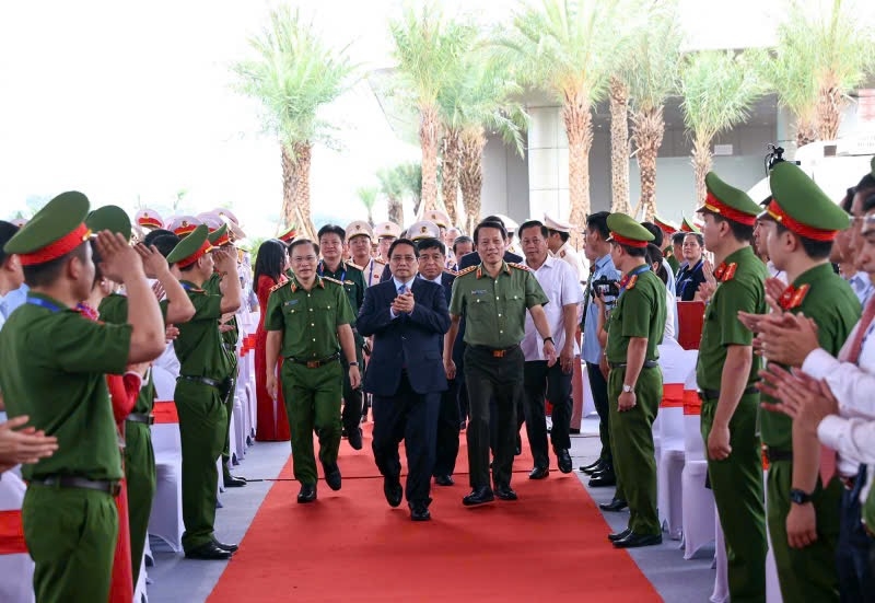 Thủ tướng Chính phủ Phạm Minh Chính tới dự Lễ khai trương Trung tâm dữ liệu quốc gia số 1 - Ảnh: VGP/Nhật Bắc. 