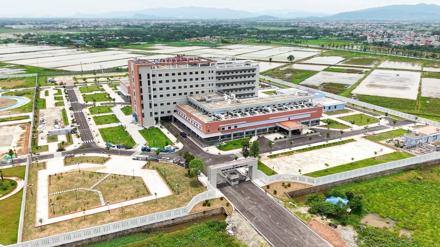 Cơ sở 2 của Bệnh viện Phụ sản Trung ương đang dần hoàn thiện. Ảnh: Hà Quyên.