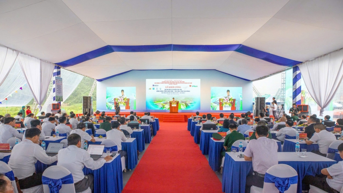 Quang cảnh Lễ khởi công giai đoạn 2 cao tốc Đồng Đăng - Trà Lĩnh.