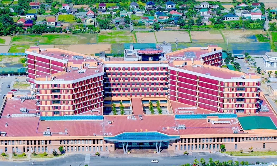 Bệnh viện Ung bướu Nghệ An giai đoạn 2 sau nhiều tháng thi công đã hoàn thành đúng dịp kỷ niệm Quốc khánh 2/9