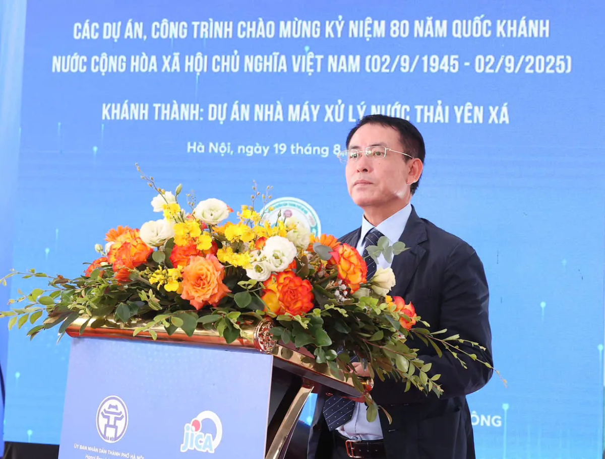 Phó Chủ tịch UBND TP Hà Nội Nguyễn Trọng Đông phát biểu tại buổi lễ.