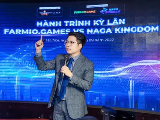 Đặng Quốc Thắng tại buổi giới thiệu dự án Naga Kingdom. Ảnh: Cổng thông tin điện tử Công an TP Hà Nội.
