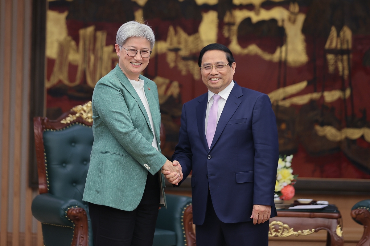Thủ tướng Chính phủ Phạm Minh Chính và Bộ trưởng Ngoại giao Australia Penny Wong. Ảnh: VGP.