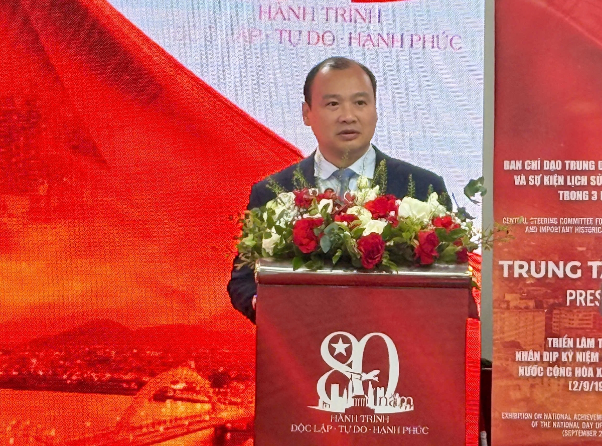 Thứ trưởng Bộ Văn hóa, Thể thao và Du lịch Lê Hải Bình thông tin tại họp báo. Ảnh: Thu Hằng.&nbsp;