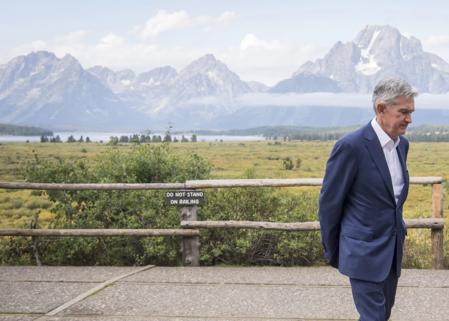 Chủ tịch Fed Jerome Powell ở Jackson Hole năm 2024 - Ảnh: Bloomberg.
