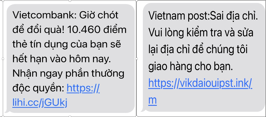 Tin nhắn lừa đảo do trạm BTS giả phát đi.