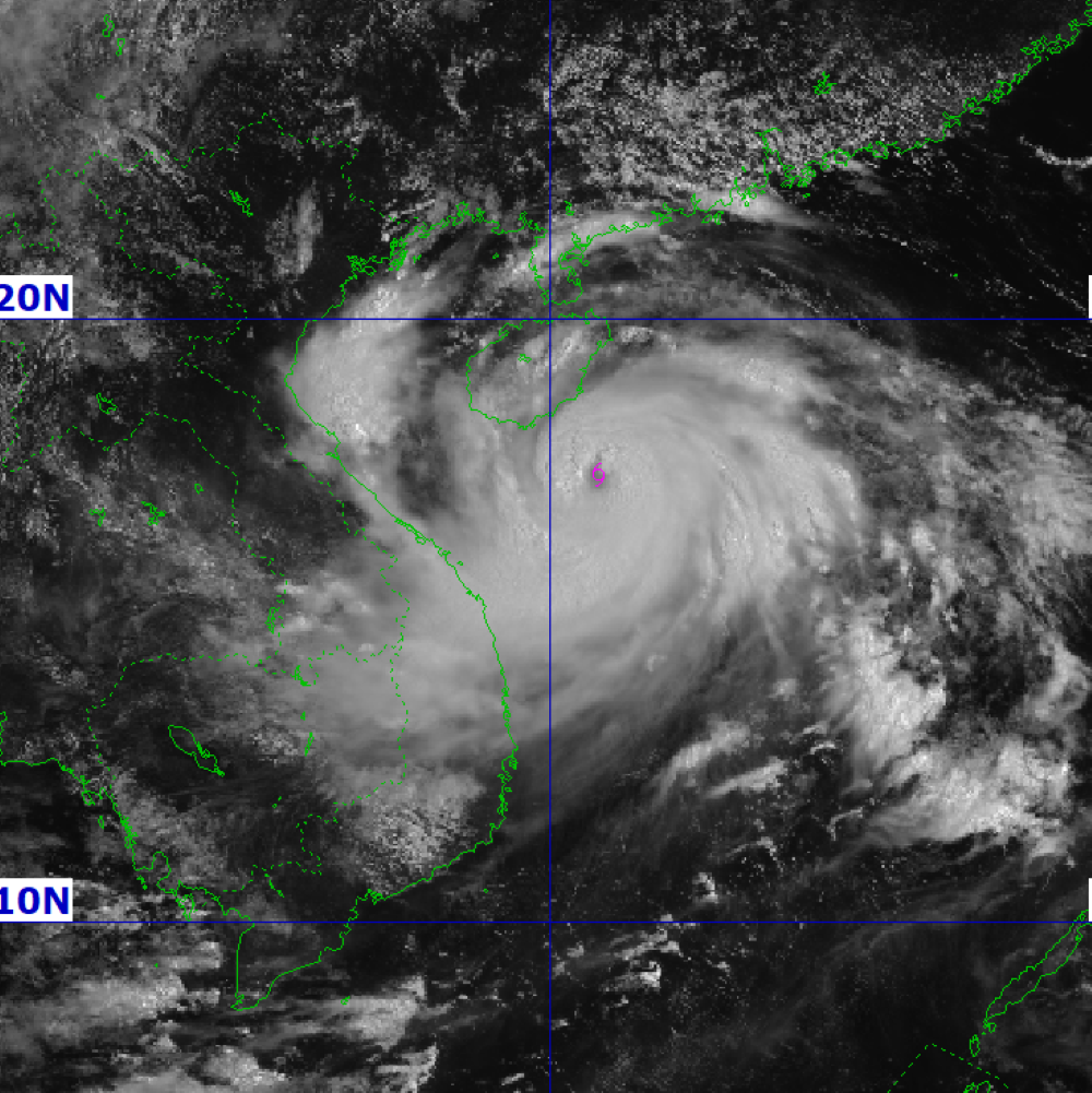 Ảnh mây bão số 5. Nguồn Trung tâm Dự báo Khí tượng Thủy văn quốc gia