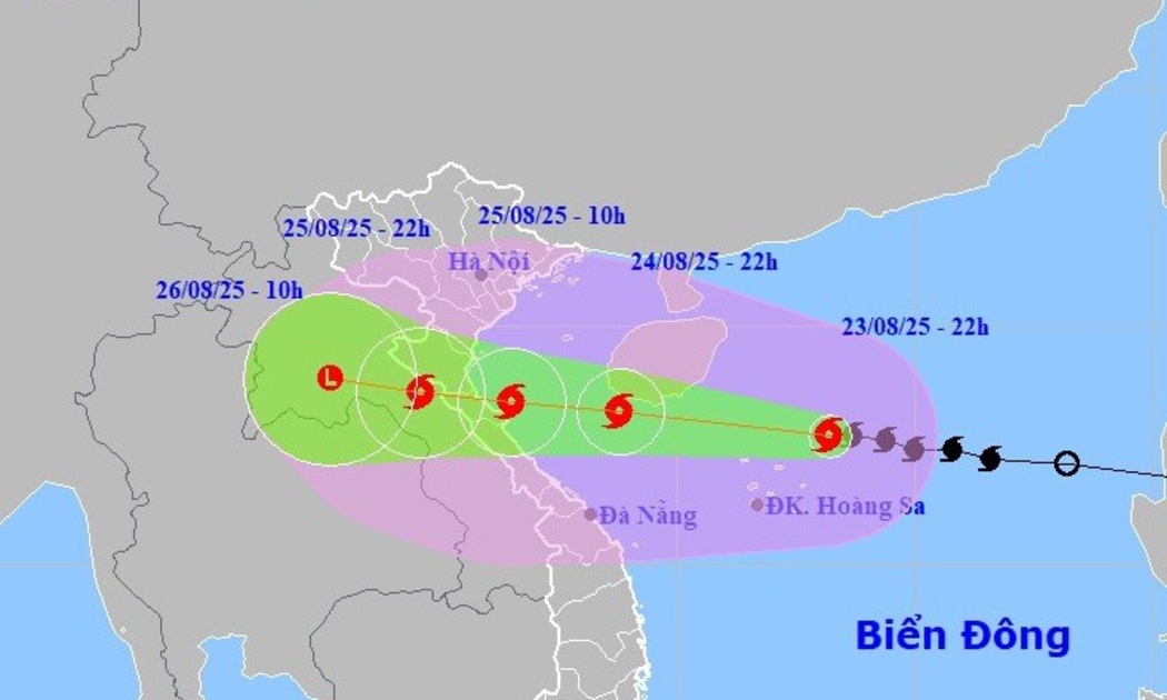 Cập nhật hướng đi của bão số 5 Kajiki - Ảnh: Trung tâm Dự báo Khí tượng Thủy văn quốc gia.