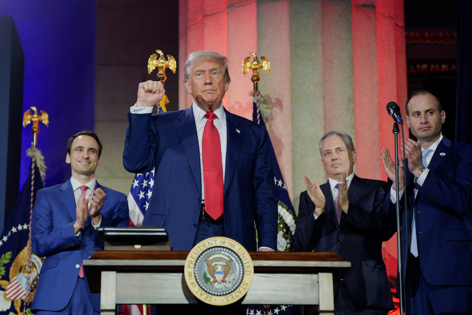 Tổng thống Mỹ Donald Trump phát biểu tại hội nghị "Winning the AI Race" ở Washington D.C. ngày 23/7/2025 - Ảnh: Reuters