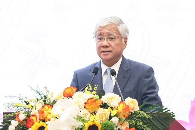  Chủ tịch Ủy ban Trung ương Mặt trận Tổ quốc Việt Nam Đỗ Văn Chiến phát biểu. Ảnh: mattran.org.vn.