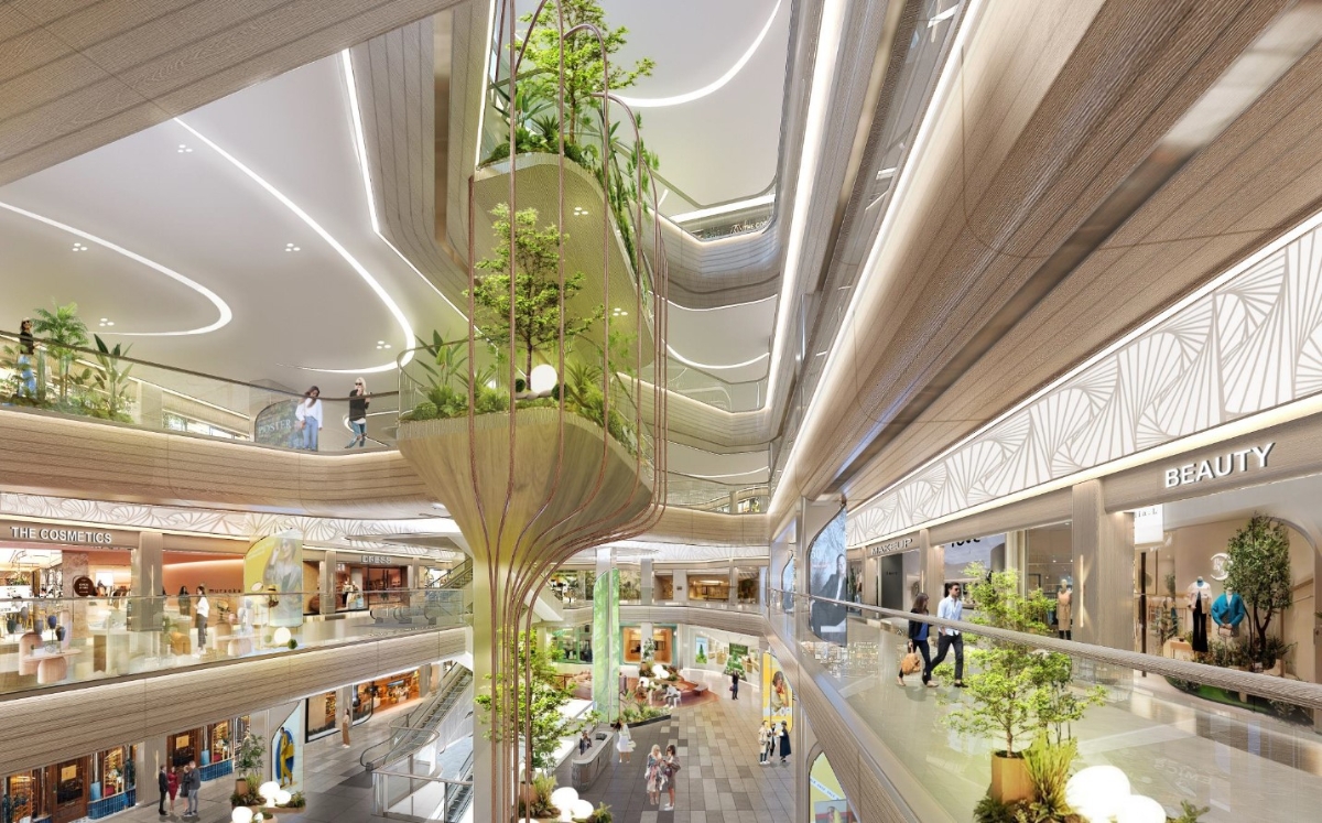 Không gian xanh đa chức năng (POD) – nơi nghỉ ngơi, làm việc linh hoạt và kết nối cộng đồng trong trung tâm thương mại.