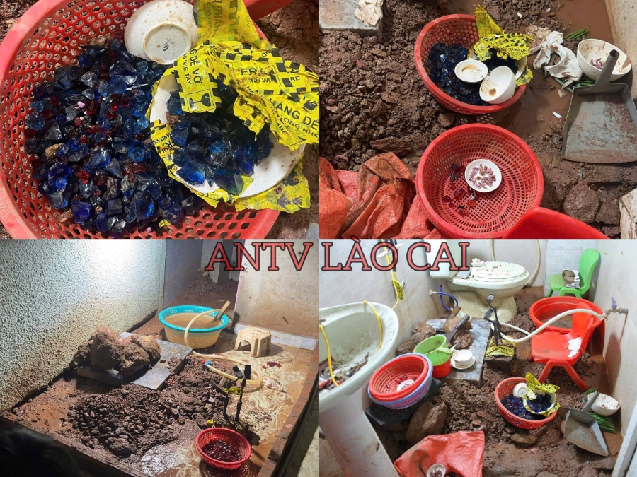 Các viên đá sỉ giá trị thấp, thậm chí là không có giá trị được các đối tượng sử dụng để thực hiện hành vi lừa đảo chiếm đoạt tài sản. Ảnh: cổng thông tin điện tử Công an tỉnh Lào Cai.