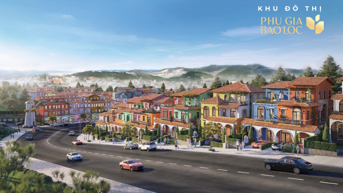 Phối cảnh đa sắc màu tại dự án khu đô thị Phú Gia Bảo Lộc.