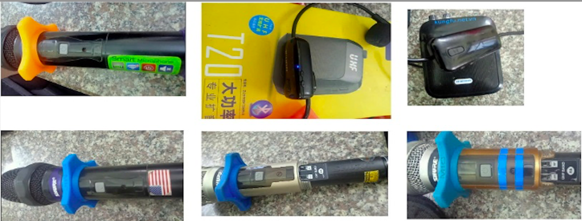 Một số thiết bị micro không dây vi phạm.