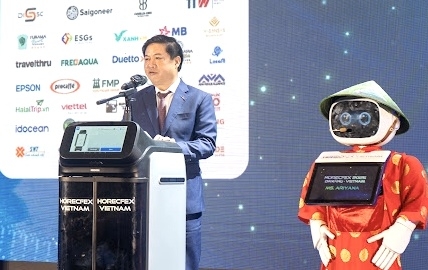 Chủ tịch UBND TP. Đà Nẵng Lương Nguyễn Minh Triết phát biểu tại lễ khai mạc HorecFex 2025. Ảnh Ngô Anh Văn