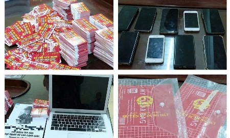 Tang vật thu giữ trong vụ án xảy ra tại Ninh Bình.