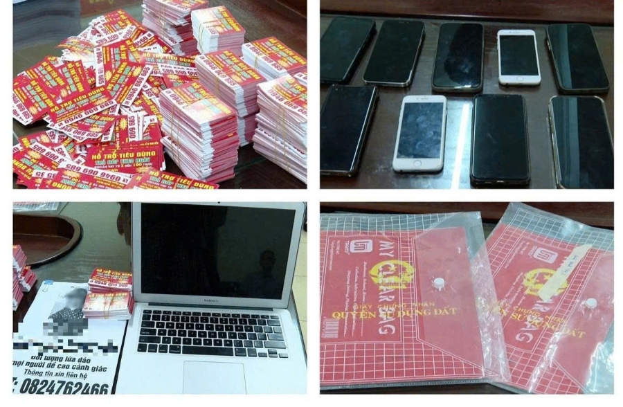 Tang vật thu giữ trong vụ án xảy ra tại Ninh Bình. 