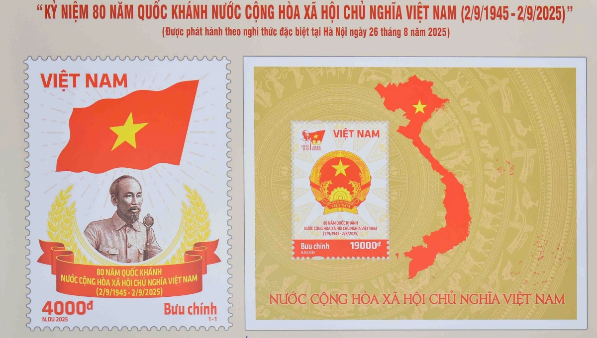 Bộ tem kỷ niệm 80 năm Quốc khánh nước Cộng hòa Xã hội Chủ nghĩa Việt Nam (2/9/1945- 2/9/2025).