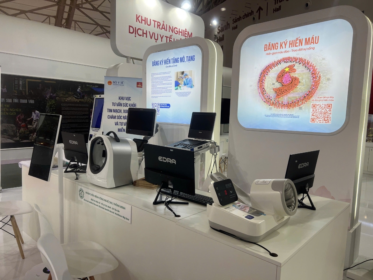 Khu trải nghiệm dịch vụ y tế. Ảnh: Hà Quyên.