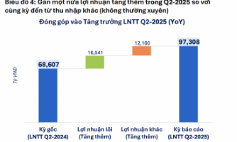 “Vùng xám” lợi nhuận quý 2/2025: Đột biến nhờ khoản thu bất thường, lợi nhuận lõi giảm tốc 