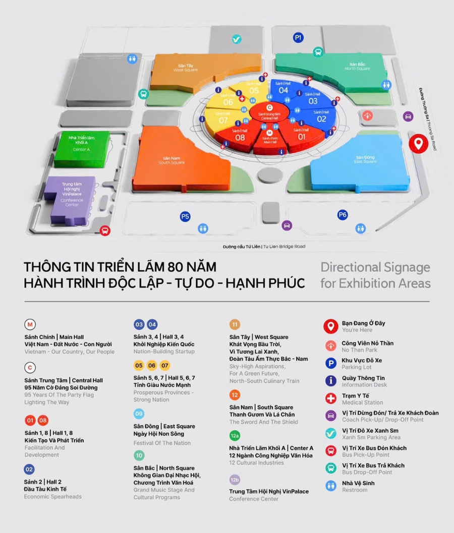 Sơ đồ tham quan Trung tâm triển lãm. Ảnh: BTC. 